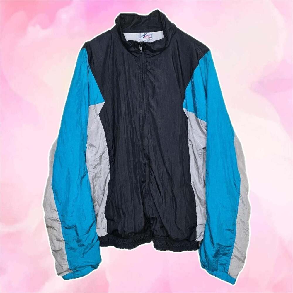 Sprint for the Tall Man Vintage Colorblock Windbreaker Jacket